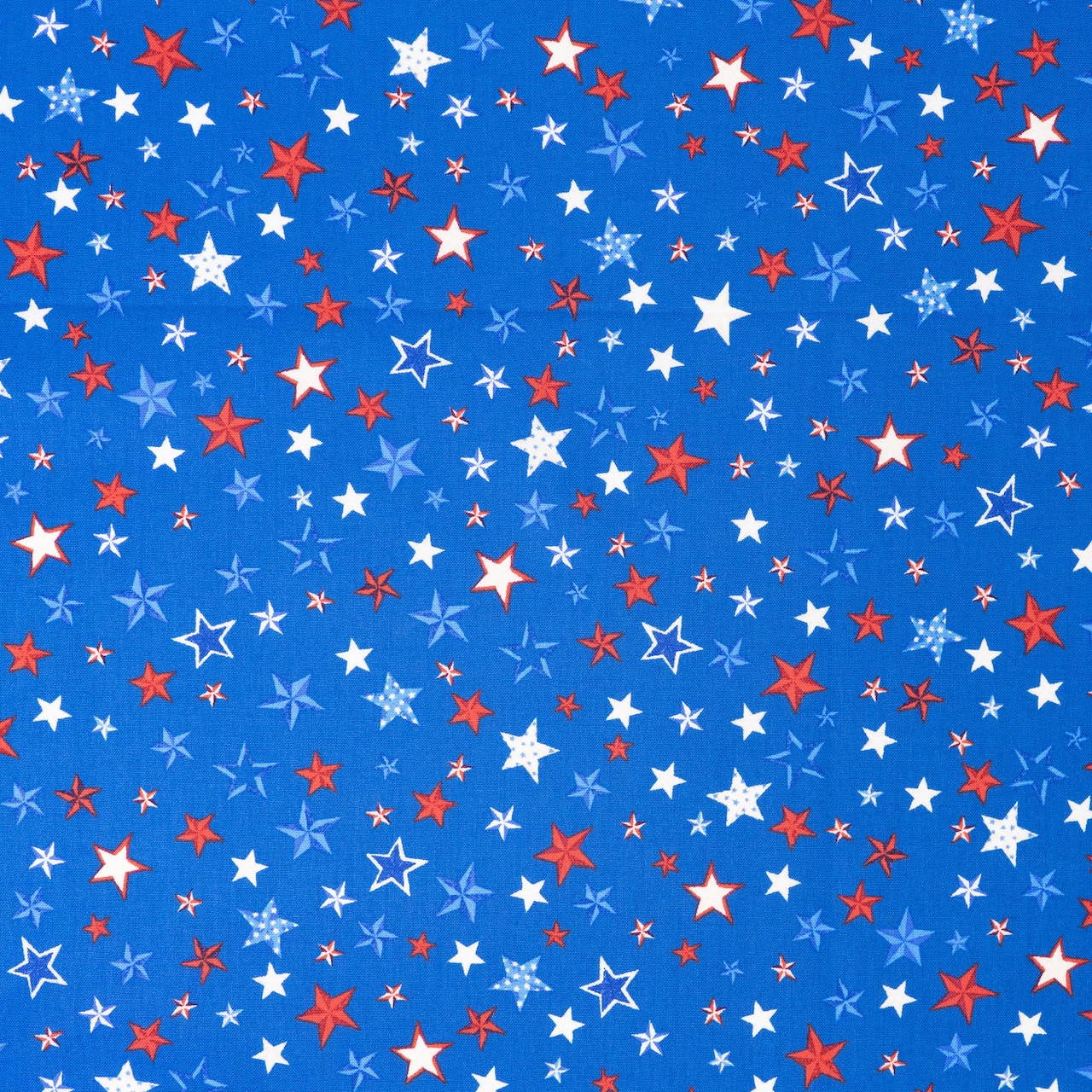 SINGER Red, White & Blue Scattered Stars Cotton Fabric